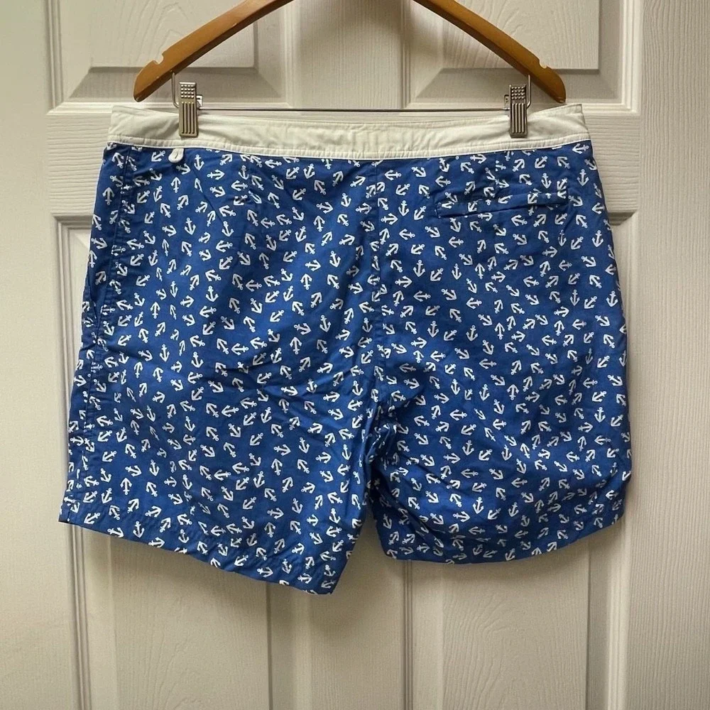 J. Crew Men's Nautical Swim trunks size‎ 34 Anchor Allover Print